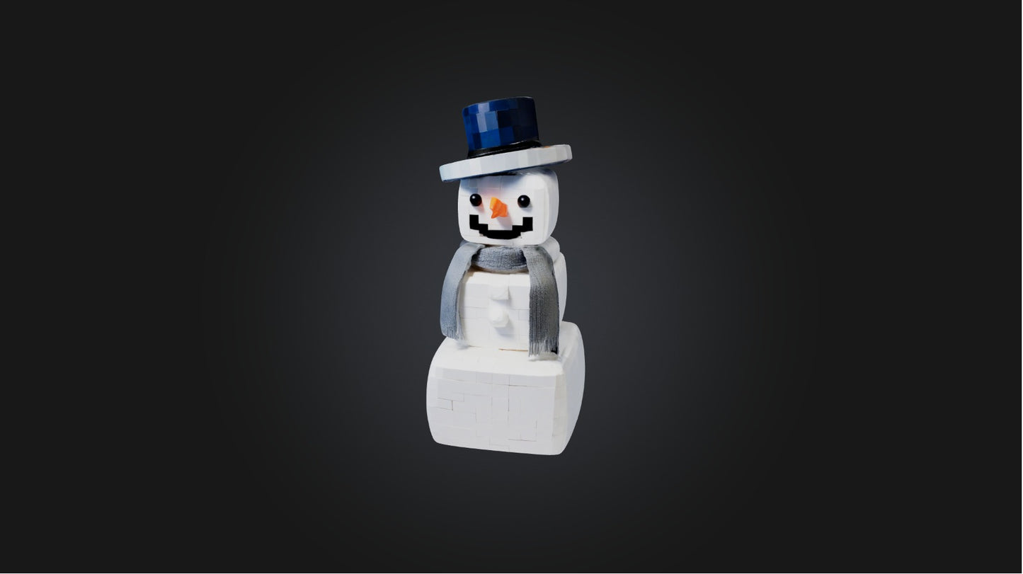 3D model Blocky Snowman   VR / AR / low-poly