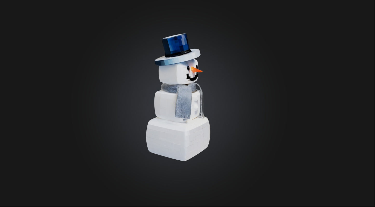 3D model Blocky Snowman   VR / AR / low-poly