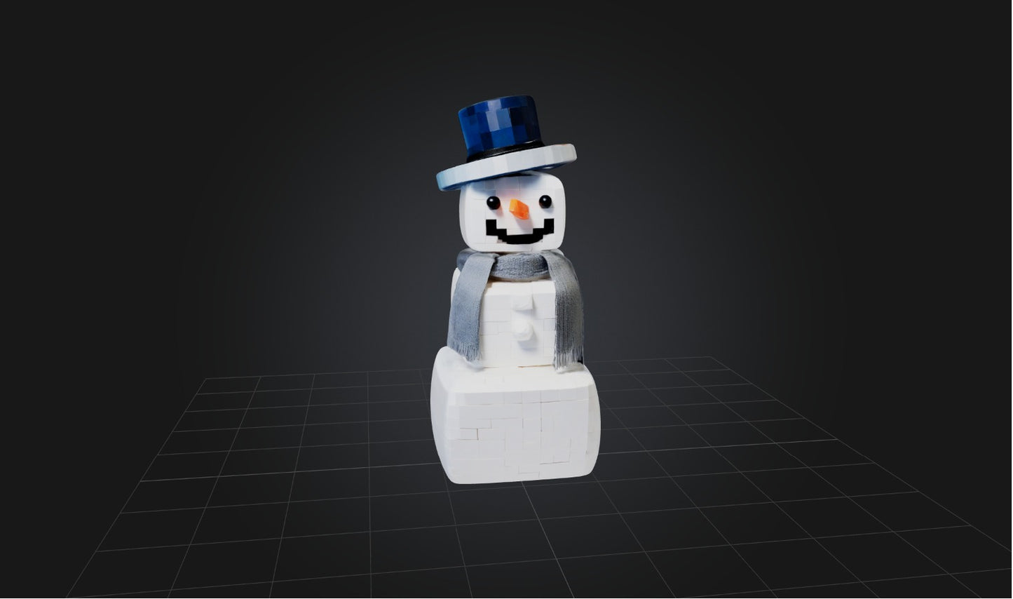 3D model Blocky Snowman   VR / AR / low-poly