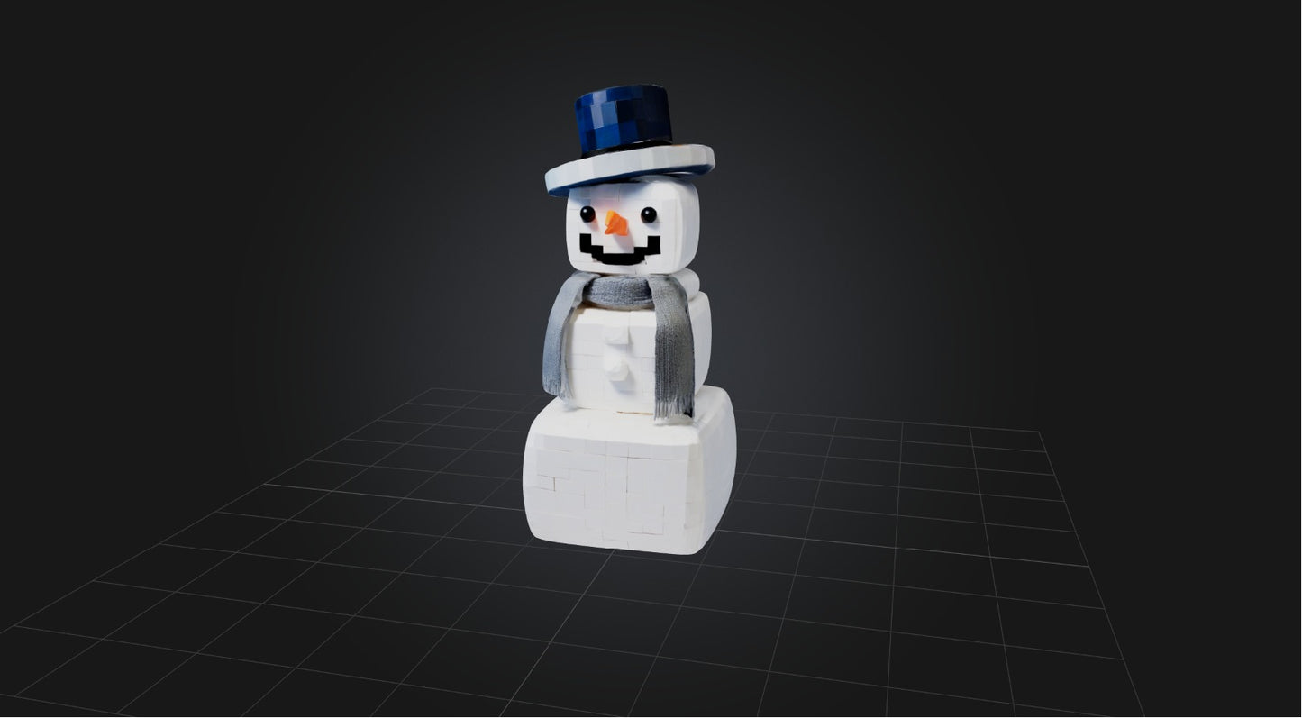 3D model Blocky Snowman   VR / AR / low-poly