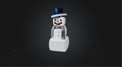 3D model Blocky Snowman   VR / AR / low-poly