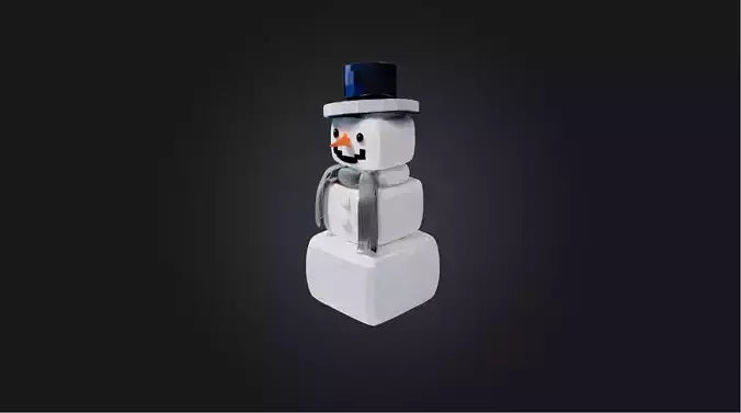 3D model Blocky Snowman   VR / AR / low-poly