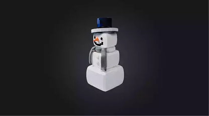 3D model Blocky Snowman   VR / AR / low-poly
