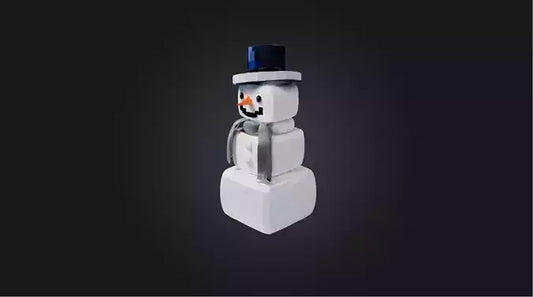 3D model Blocky Snowman   VR / AR / low-poly