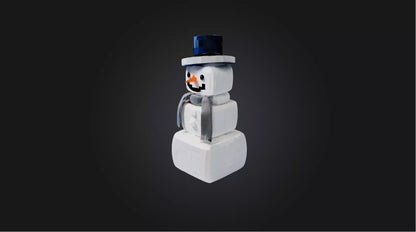 3D model Blocky Snowman   VR / AR / low-poly