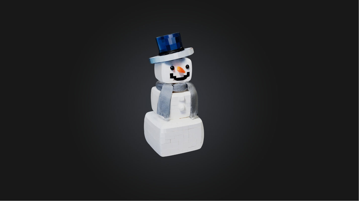 3D model Blocky Snowman   VR / AR / low-poly
