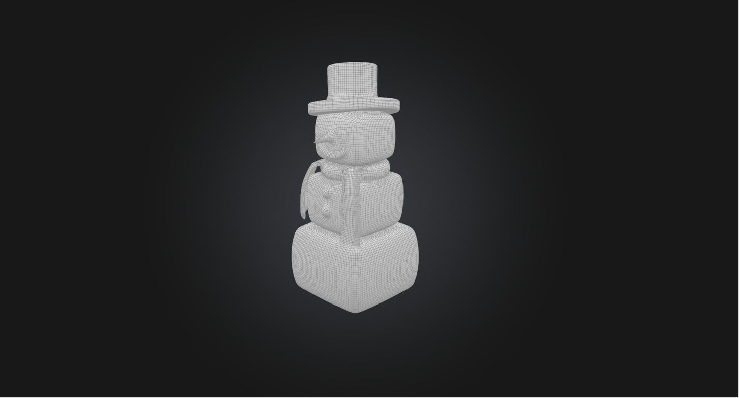 3D model Blocky Snowman   VR / AR / low-poly