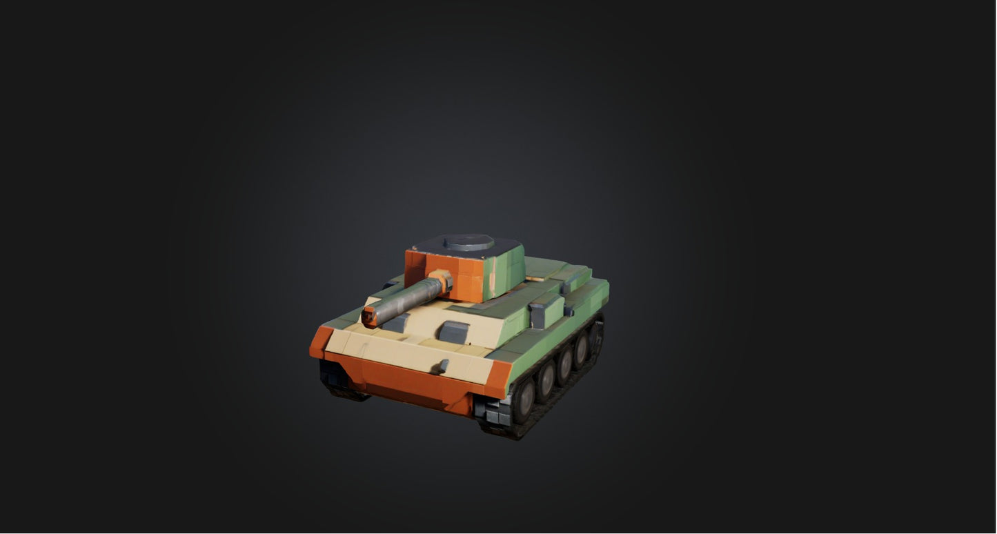 3D model Blocky Tank   VR / AR / low-poly