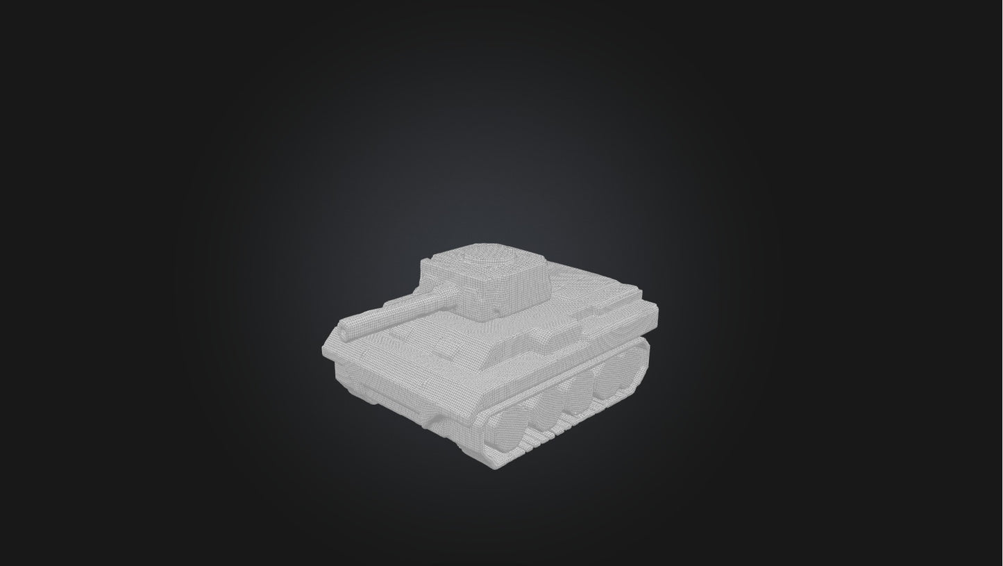 3D model Blocky Tank   VR / AR / low-poly