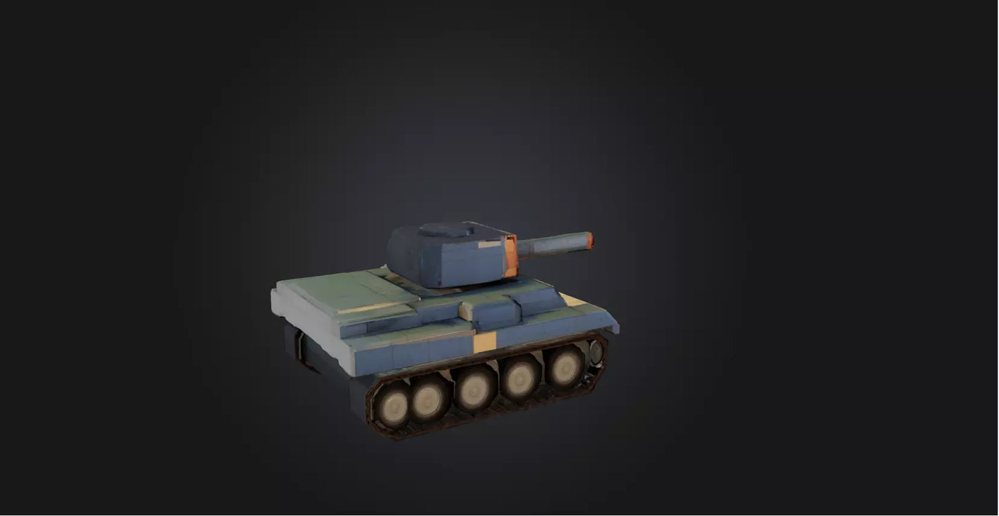 3D model Blocky Tank   VR / AR / low-poly