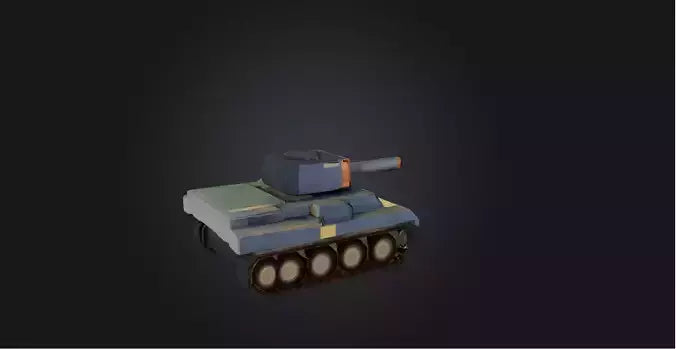 3D model Blocky Tank   VR / AR / low-poly