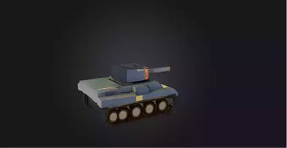 3D model Blocky Tank   VR / AR / low-poly