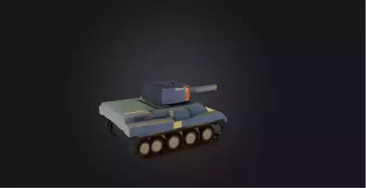 3D model Blocky Tank   VR / AR / low-poly