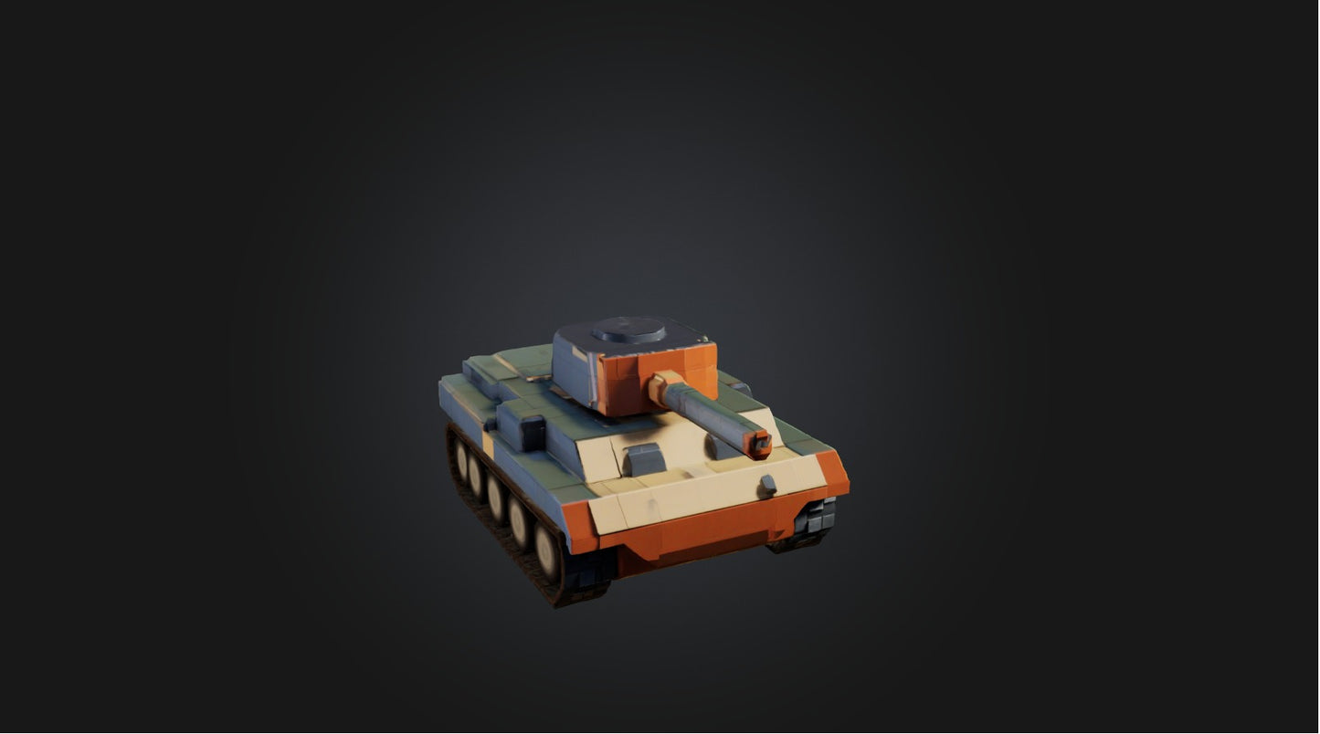 3D model Blocky Tank   VR / AR / low-poly