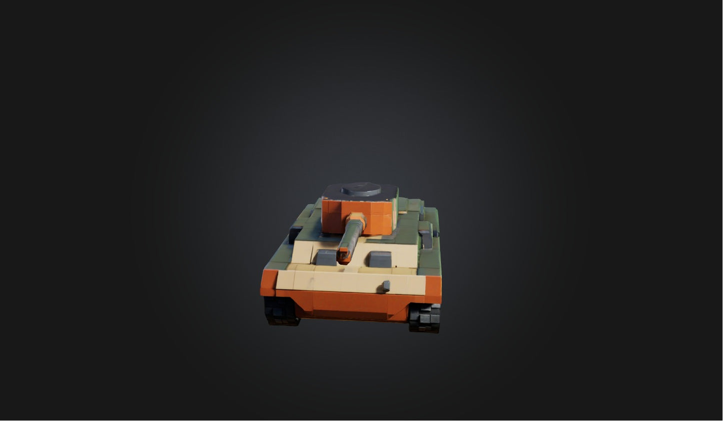 3D model Blocky Tank   VR / AR / low-poly