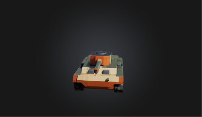 3D model Blocky Tank   VR / AR / low-poly
