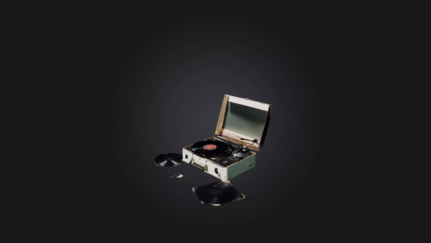 3D model Broken Record Player VR / AR / low-poly