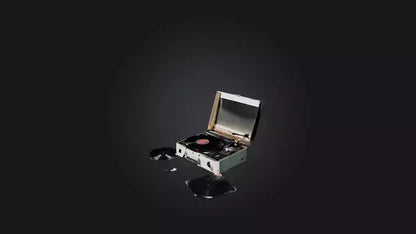 3D model Broken Record Player VR / AR / low-poly