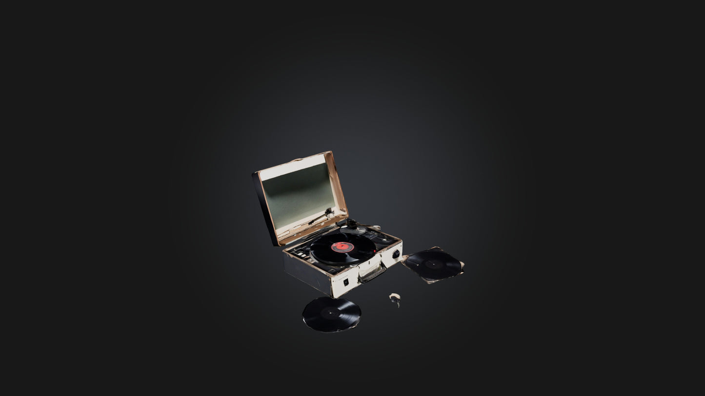 3D model Broken Record Player VR / AR / low-poly