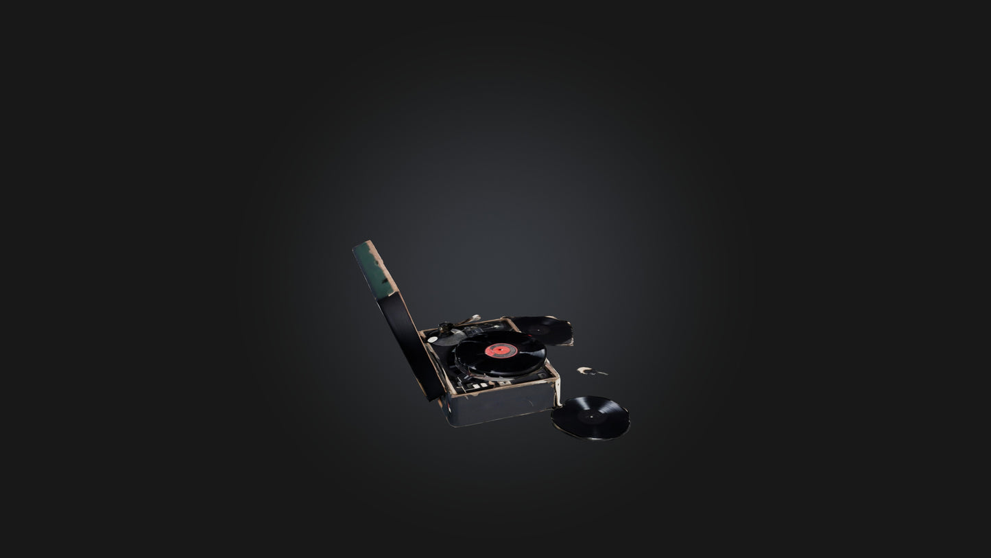3D model Broken Record Player VR / AR / low-poly