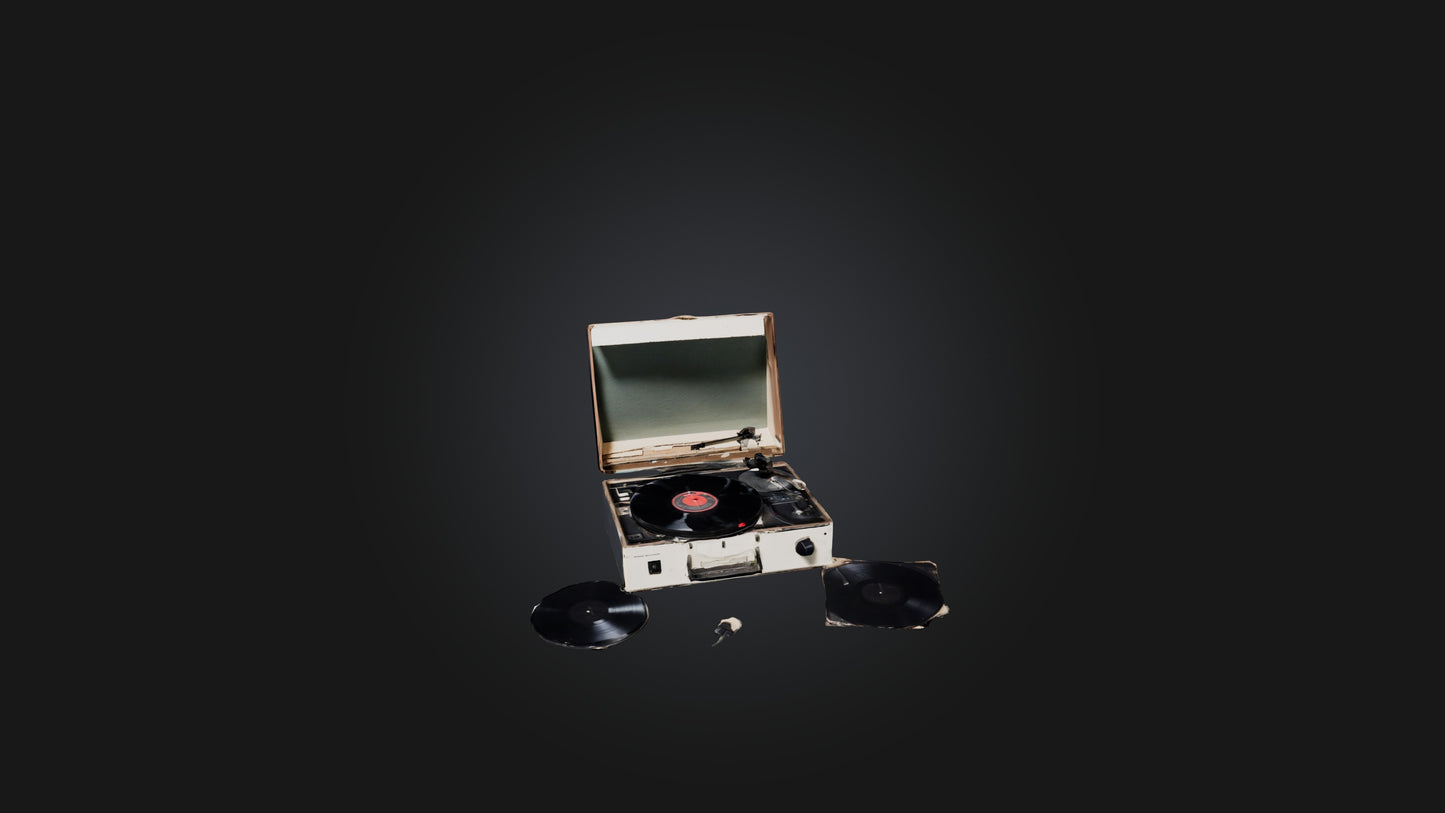 3D model Broken Record Player VR / AR / low-poly