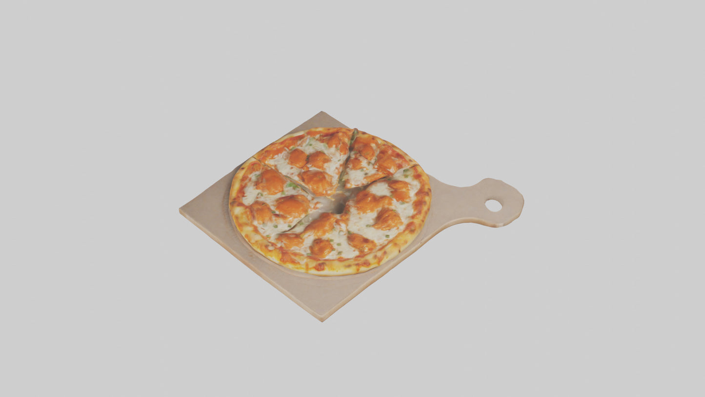 3D model Buffalo chicken pizza model VR / AR / low-poly