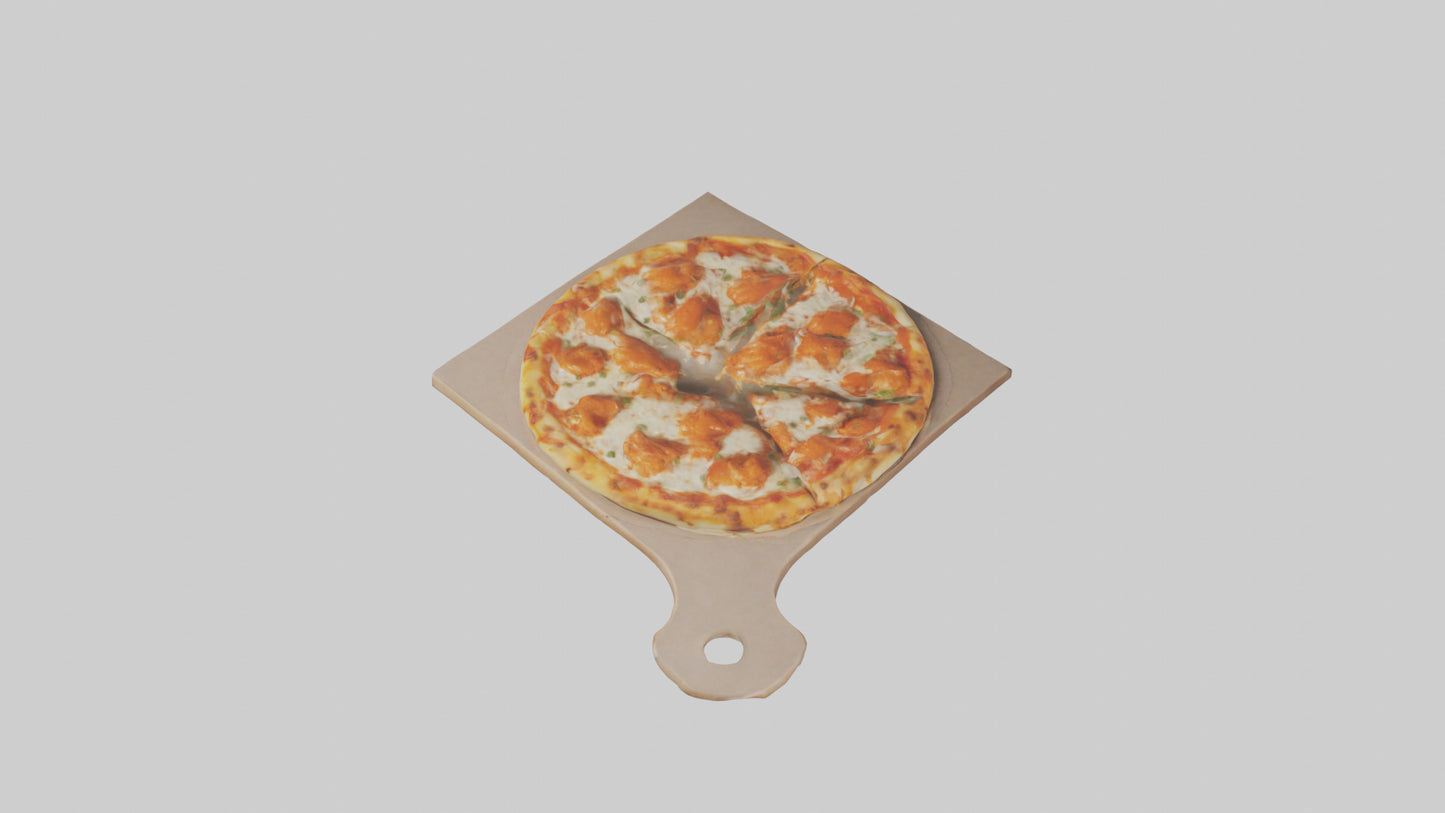 3D model Buffalo chicken pizza model VR / AR / low-poly
