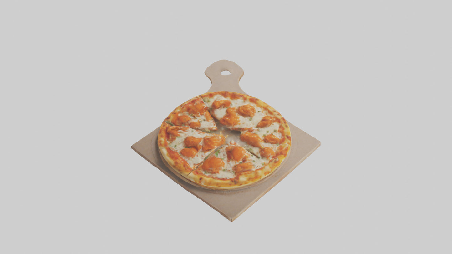 3D model Buffalo chicken pizza model VR / AR / low-poly