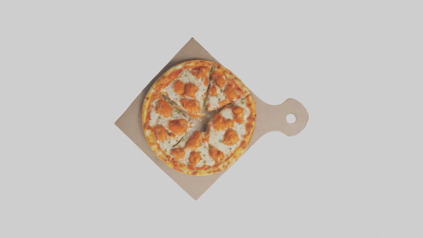 3D model Buffalo chicken pizza model VR / AR / low-poly