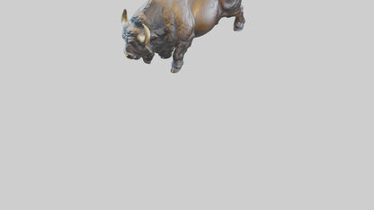 3D model Buffalo statue model VR / AR / low-poly