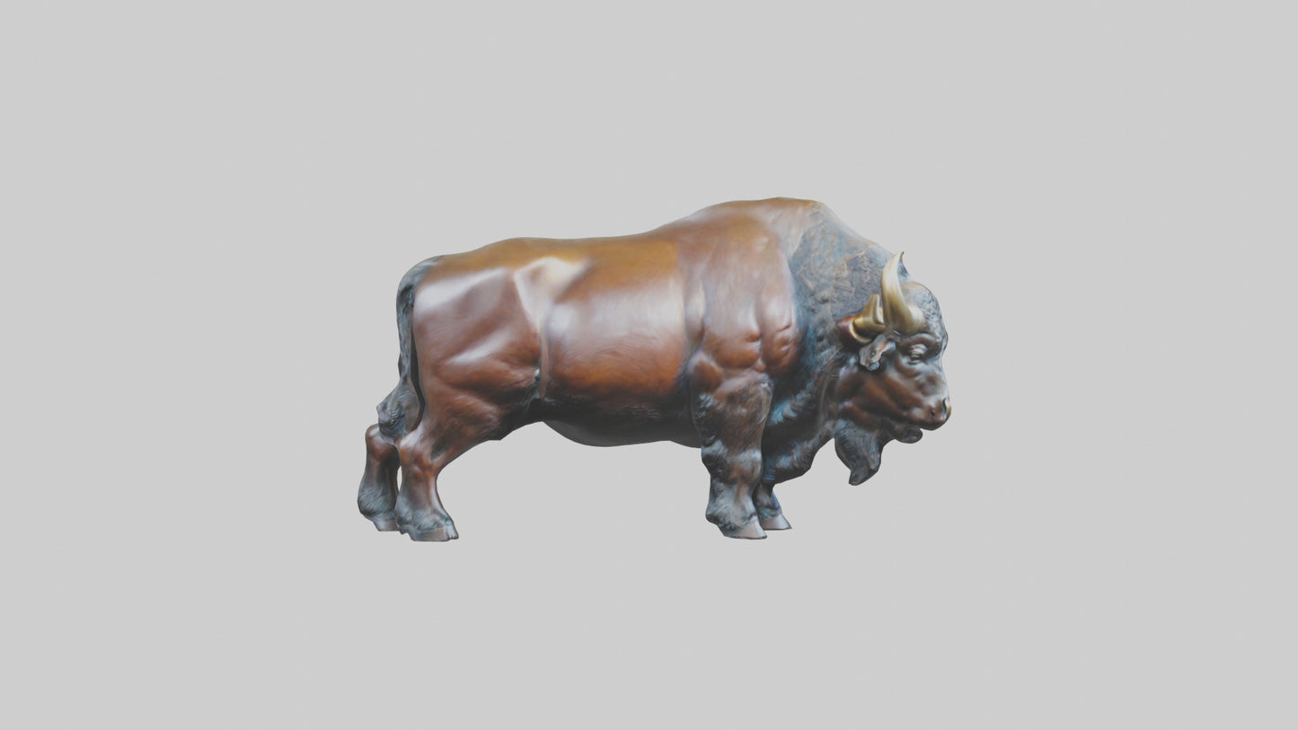 3D model Buffalo statue model VR / AR / low-poly