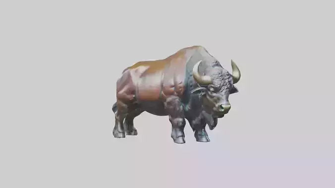 3D model Buffalo statue model VR / AR / low-poly