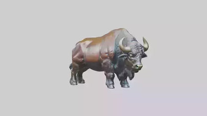 3D model Buffalo statue model VR / AR / low-poly