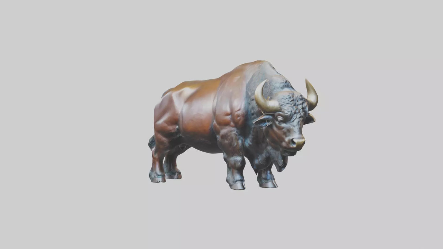 3D model Buffalo statue model VR / AR / low-poly