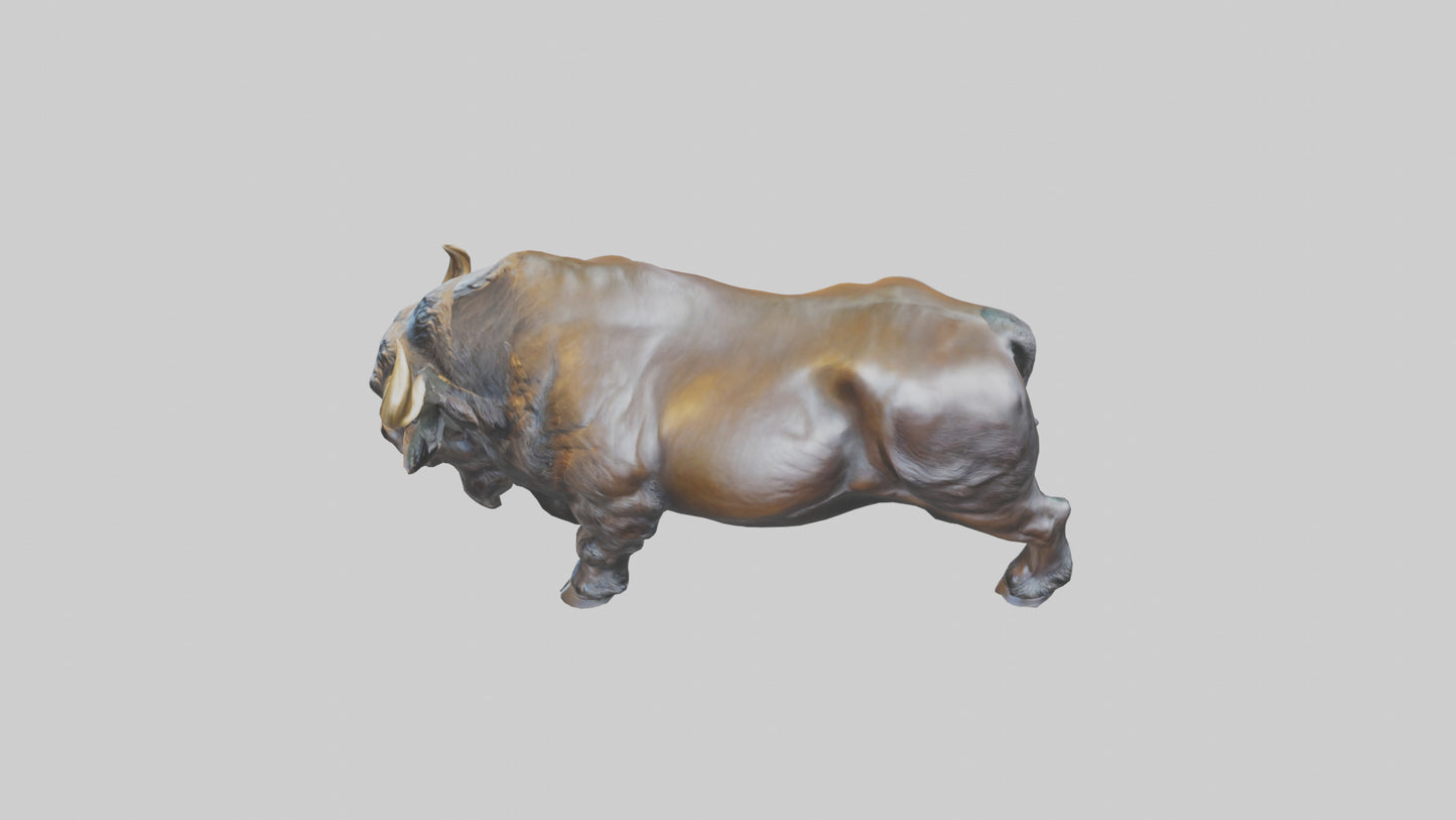 3D model Buffalo statue model VR / AR / low-poly