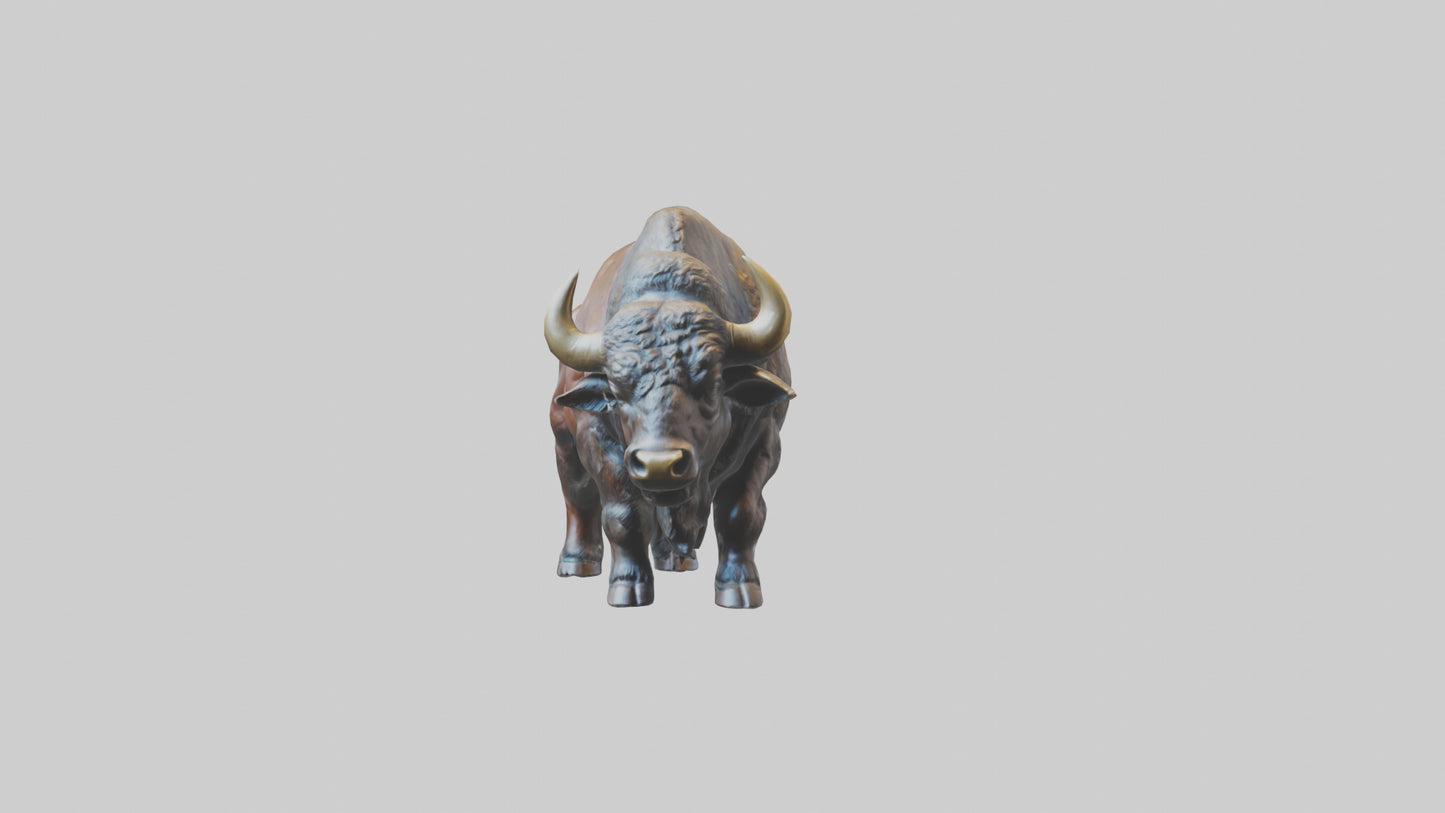 3D model Buffalo statue model VR / AR / low-poly