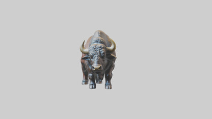3D model Buffalo statue model VR / AR / low-poly