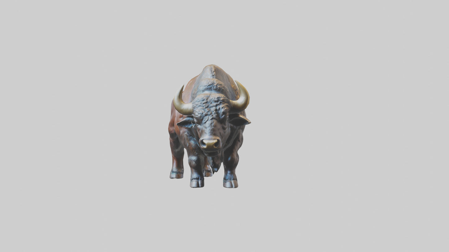 3D model Buffalo statue model VR / AR / low-poly