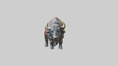 3D model Buffalo statue model VR / AR / low-poly