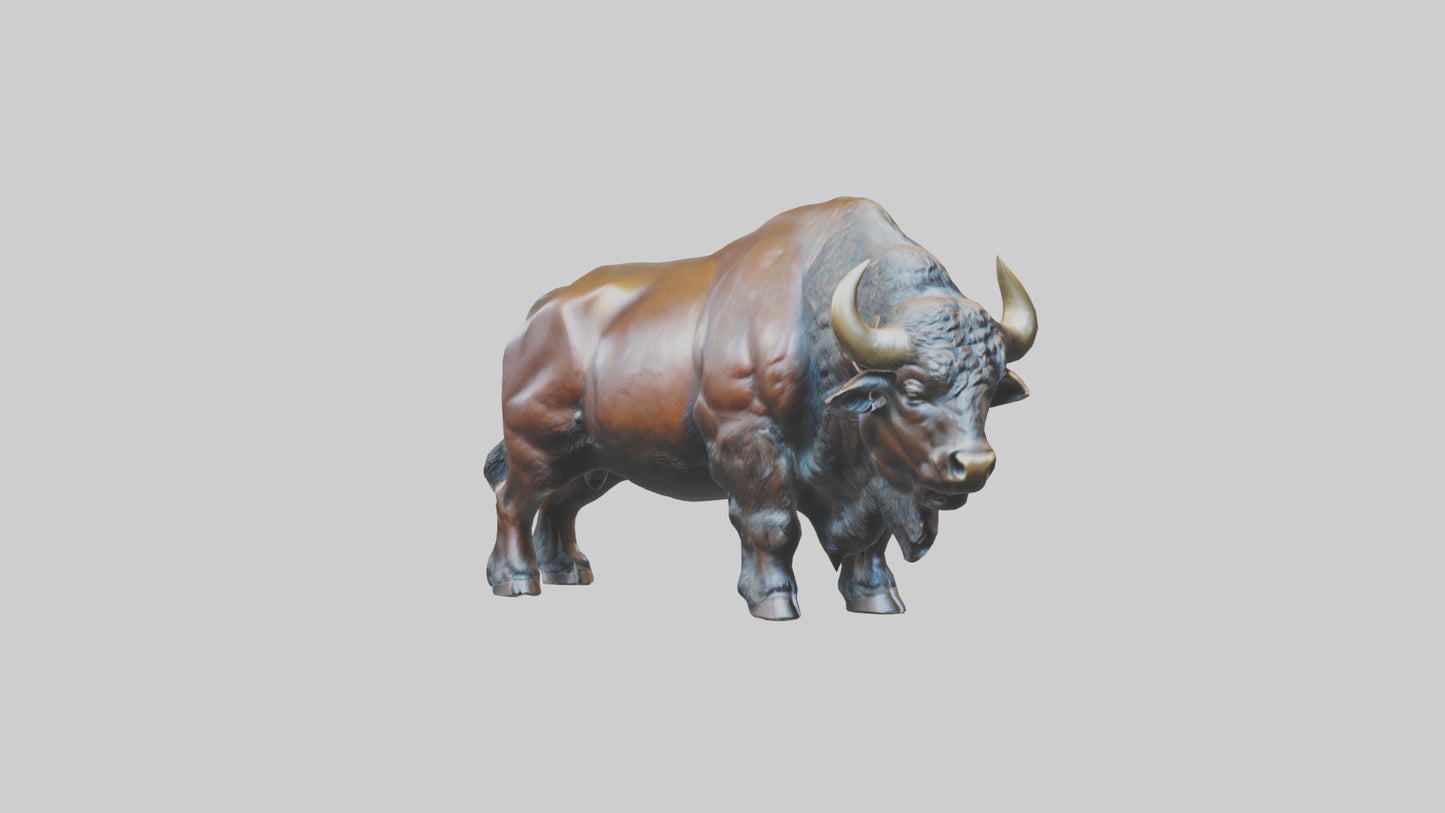 3D model Buffalo statue model VR / AR / low-poly