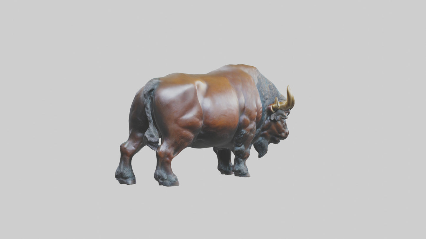 3D model Buffalo statue model VR / AR / low-poly