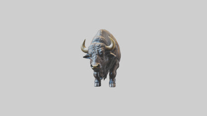 3D model Buffalo statue model VR / AR / low-poly