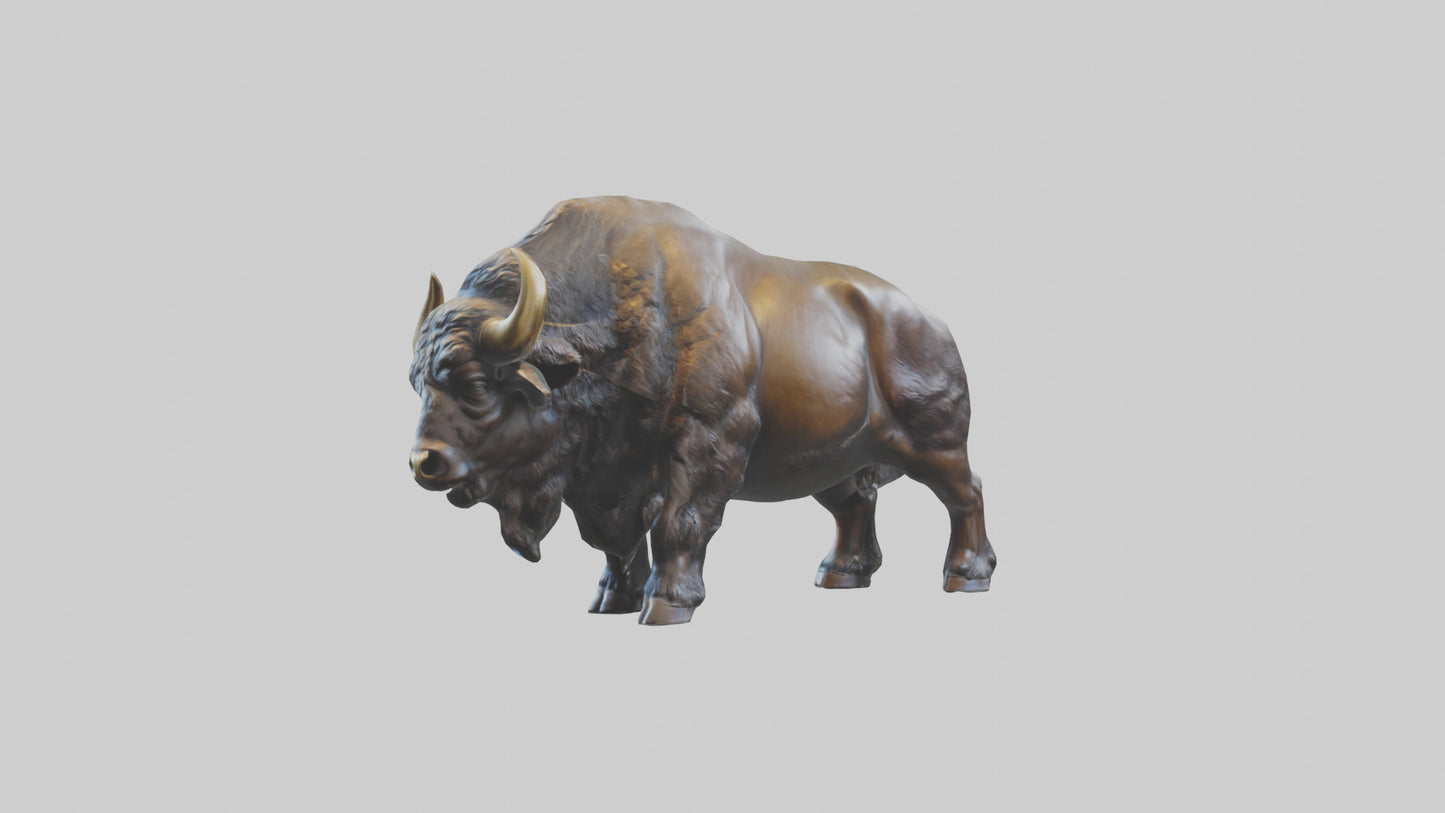 3D model Buffalo statue model VR / AR / low-poly