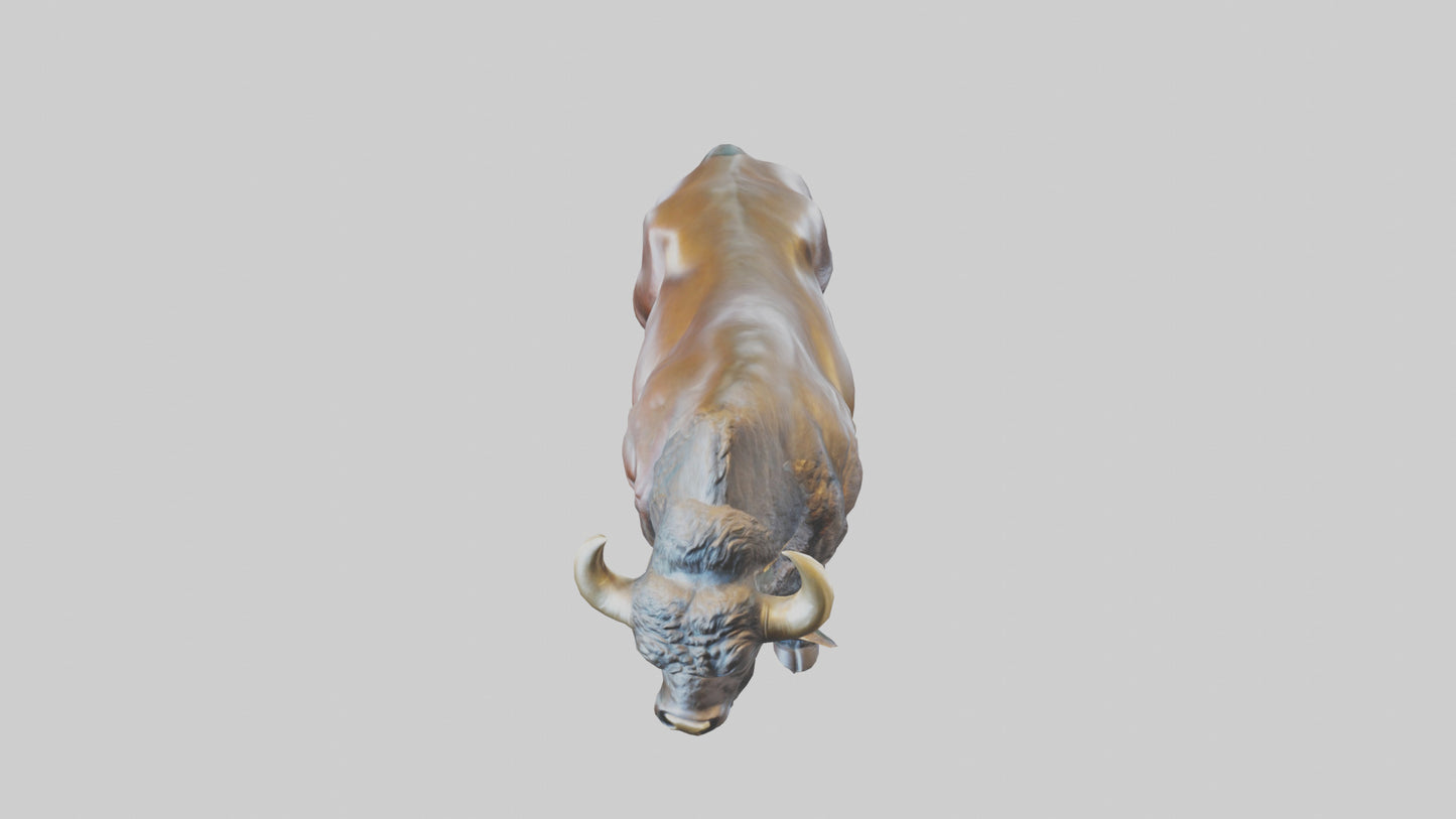 3D model Buffalo statue model VR / AR / low-poly