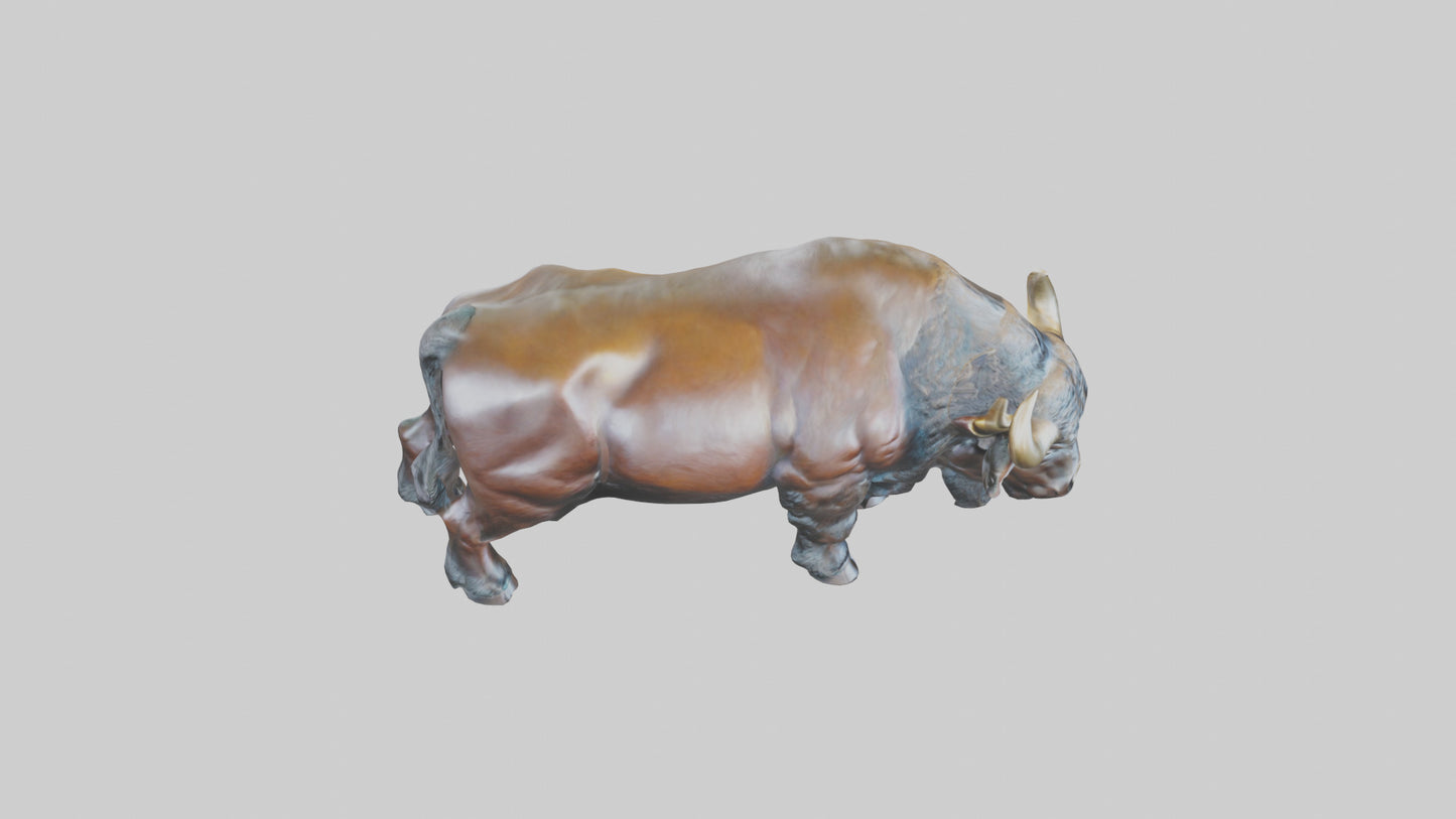 3D model Buffalo statue model VR / AR / low-poly