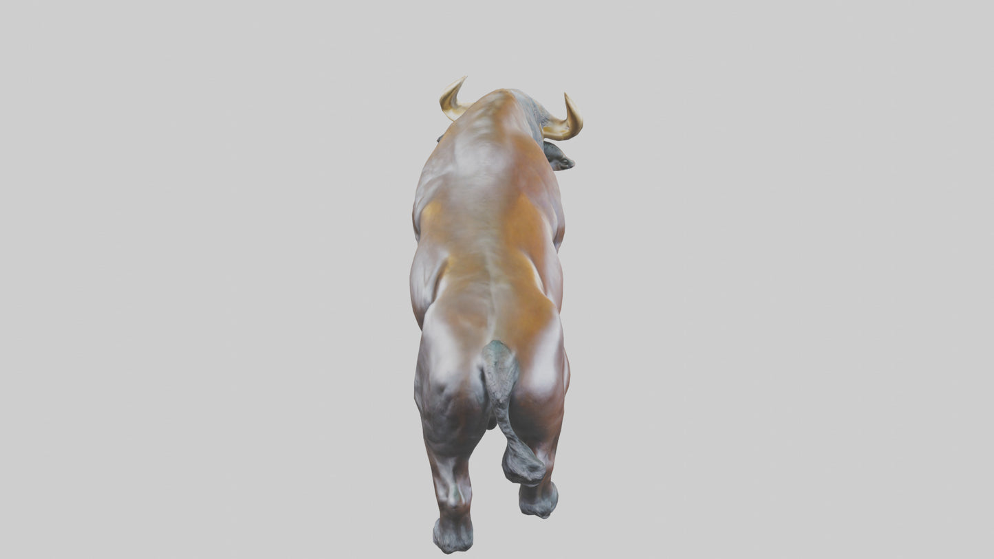 3D model Buffalo statue model VR / AR / low-poly