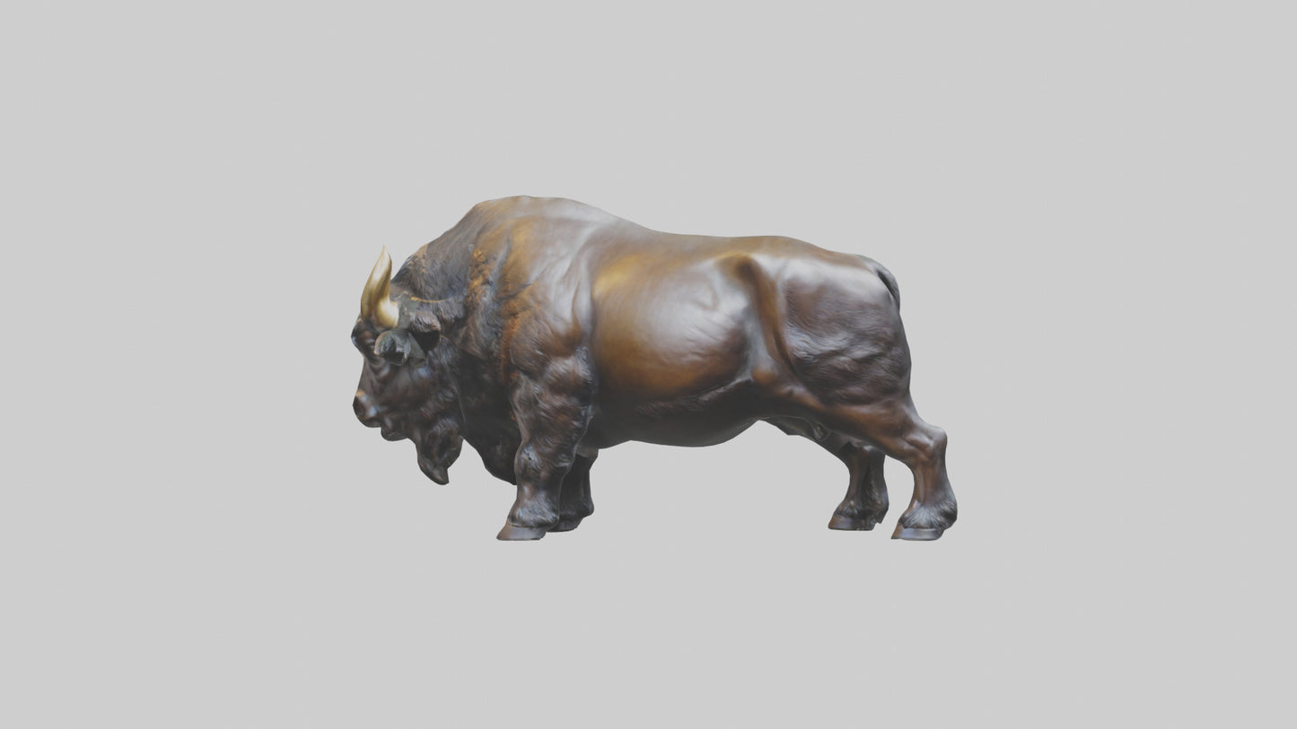 3D model Buffalo statue model VR / AR / low-poly