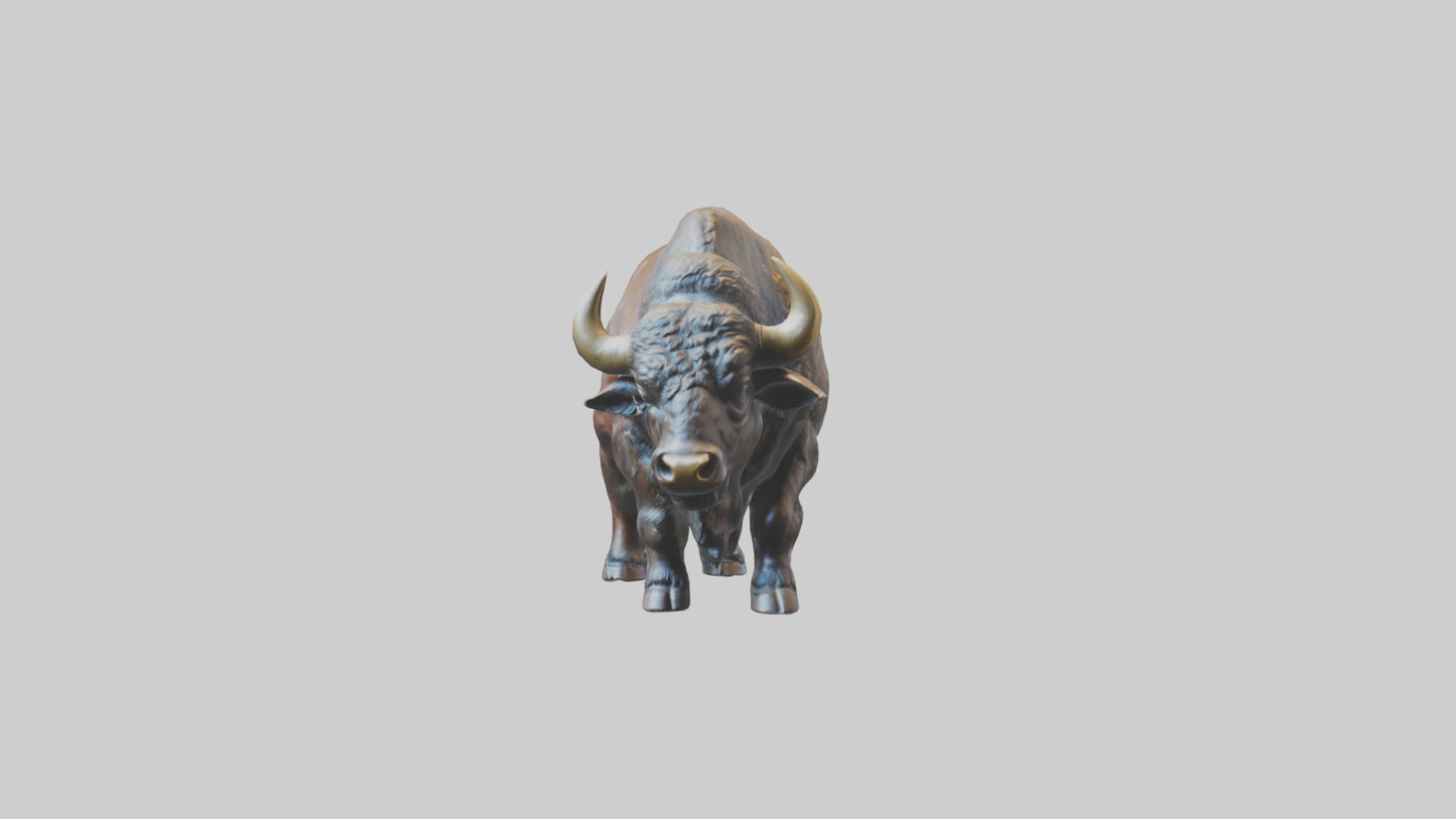 3D model Buffalo statue model VR / AR / low-poly