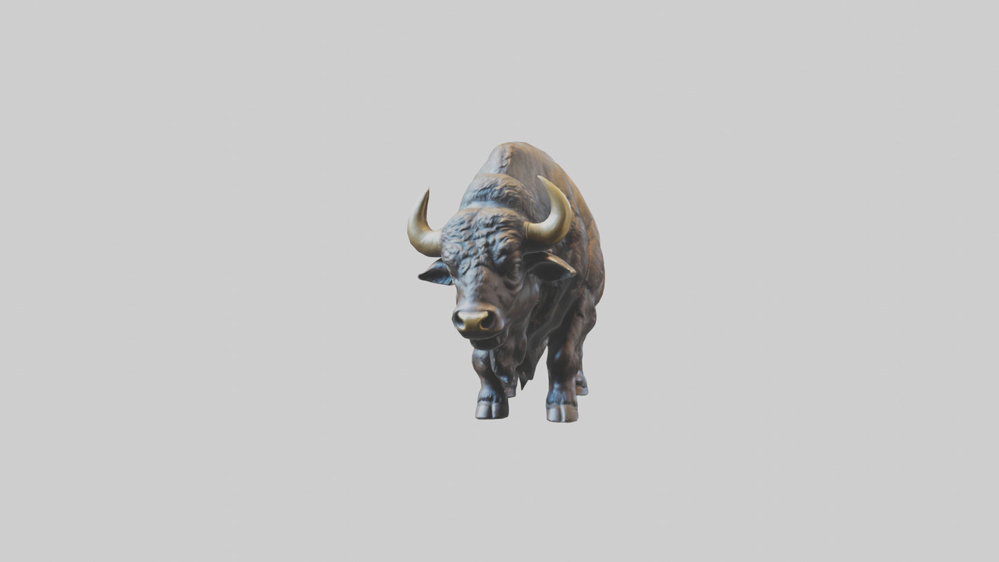 3D model Buffalo statue model VR / AR / low-poly