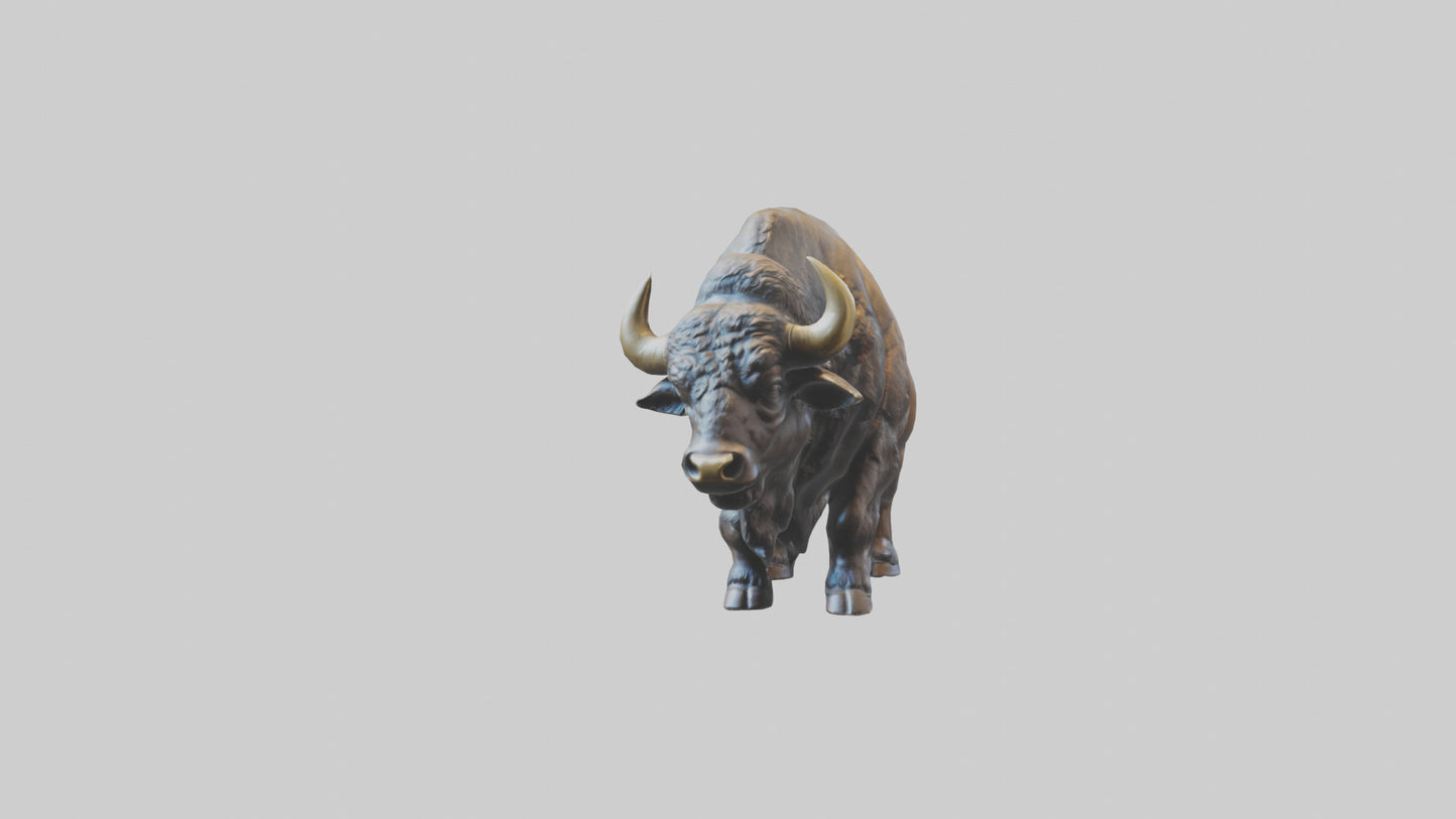 3D model Buffalo statue model VR / AR / low-poly
